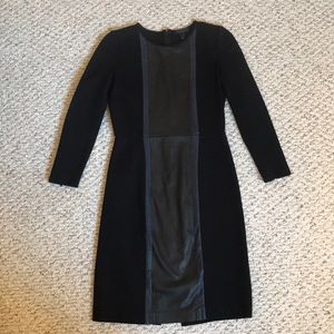 Jcrew leather panel sheath dress